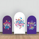 Lila Weiß Kuchen Ballon Geburtstag Bogen Hintergrund Bausatz
